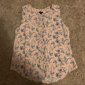 Ann Taylor blush and navy blouse